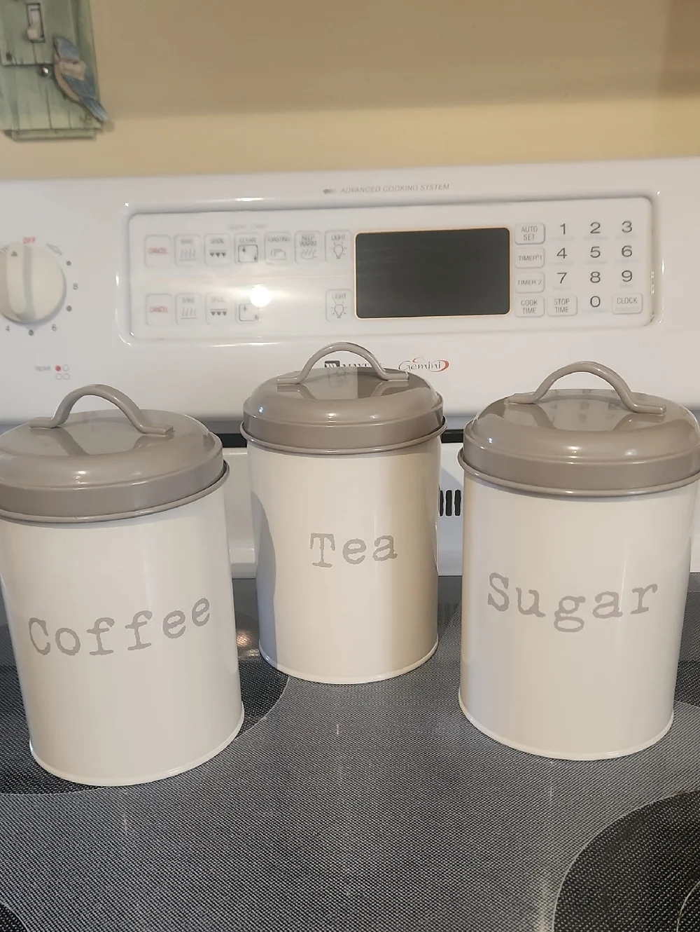 Coffee Tea Sugar Cannister Set Minimalistic Countrycore Metal